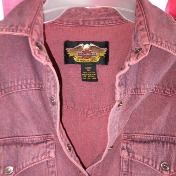 VINTAGE HARLEY DAVIDSON LADIES ACID WASH DENIM SIZE MEDIUM - Picture 3 of 7